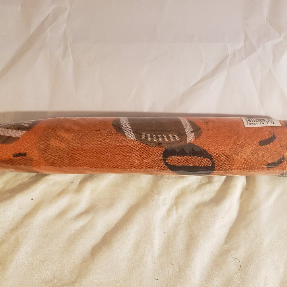 Orange Scarf with Footballs